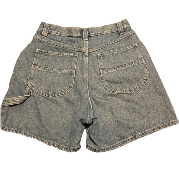 Bugle Boy Women's Vtg Denim Light Wash Cargo Shorts Sz 12 - High Waist -80's Mom - Picture 2 of 6